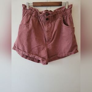 Abercrombie and Fitch Dusty Rose High Waist Paperbag Shorts Size XL